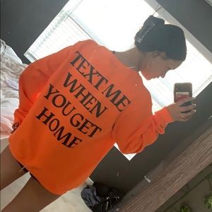 Lonely ghost “text me when you get home” crew neck